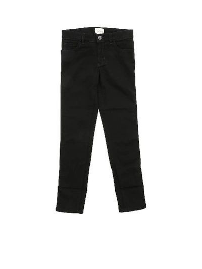 Shop Gucci Black Jeans With Web Detail