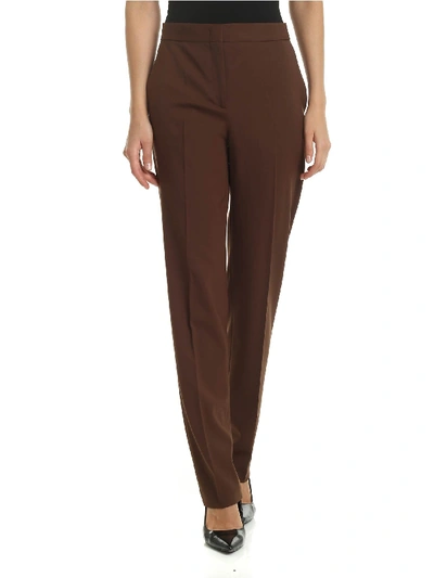 Shop Alberta Ferretti High Waist Trousers In Brown