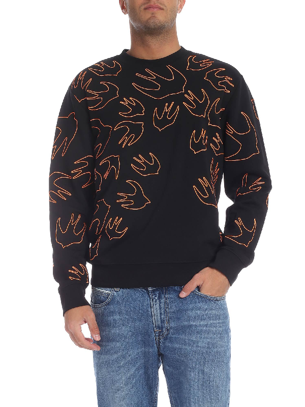 alexander mcqueen black swallow sweatshirt