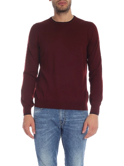 Shop Fay Burgundy Pullover With Patches In Red