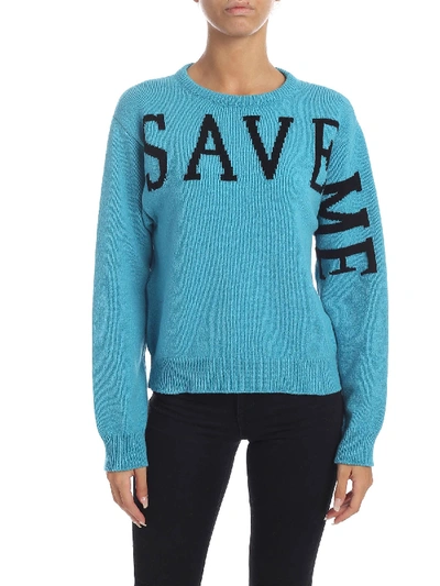 Shop Alberta Ferretti Save Me Pullover In Light Blue