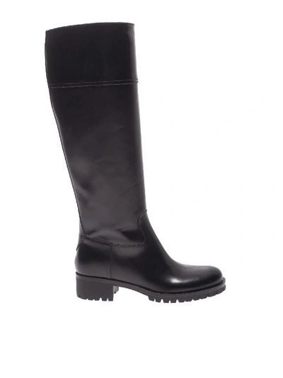 Shop Prada Black Leather Boots