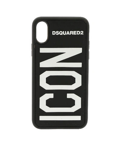 Shop Dsquared2 Cover For Iphone X Black With Icon Detail