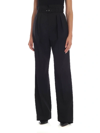 Shop Red Valentino High-waisted Black Trousers With Belt