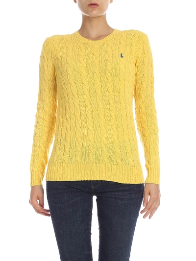 Shop Polo Ralph Lauren Cable Knitted Pullover In Yellow