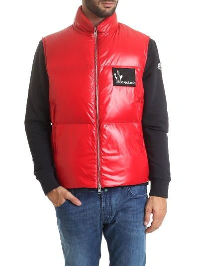 Shop Moncler Banker Sleeveless Down Jacket In Red