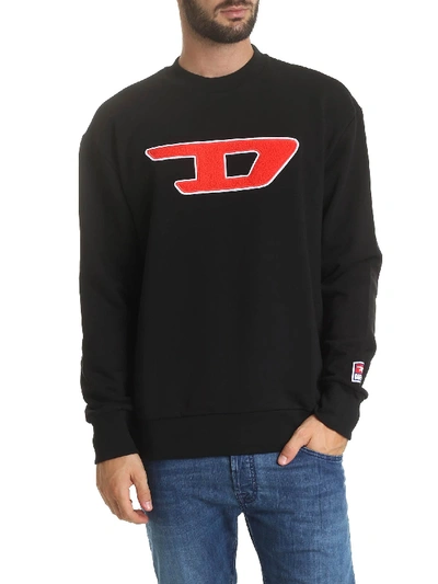 Shop Diesel Division Sweatshirt In Black