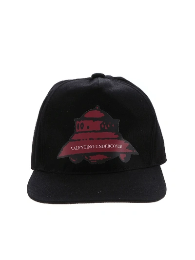 Shop Valentino Cotton Canvas Baseball Cap In Black