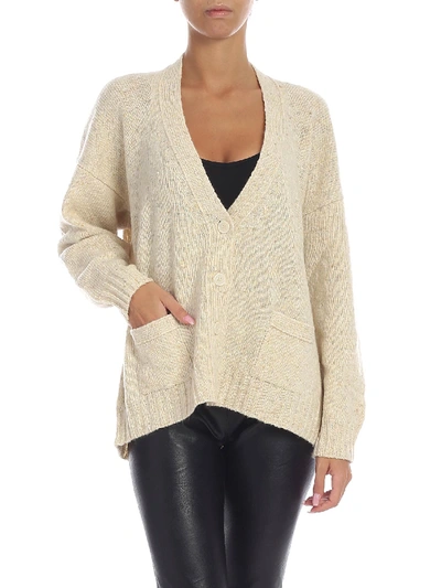 Shop Aspesi Ecrù Speckle Cardigan In Cream