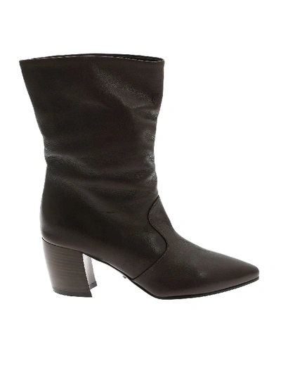 Shop Prada Pointed Ankle Boots In Dark Gray In Grey