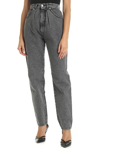 Shop Alberta Ferretti Delavè Grey High-waisted Jeans