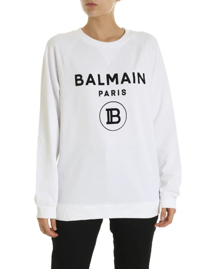 Shop Balmain Paris Logo In White