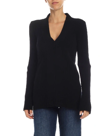 Shop Alberta Ferretti Black Pullover With Mother Of Pearl Buttons