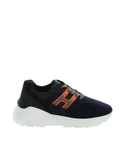 Shop Hogan H443 Sneakers In Blue And Orange