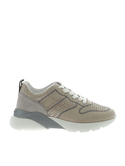 Shop Hogan Active One Sneakers In Beige And Grey