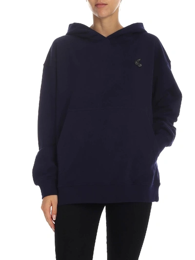 Shop Vivienne Westwood Anglomania Blue Sweatshirt With Orb Logo Patch