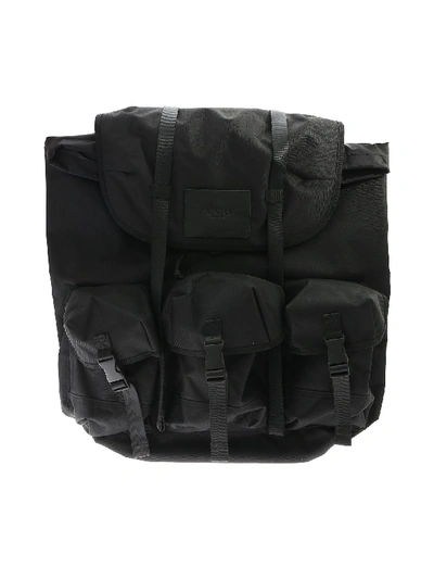 Shop Dondup Black Backpack With Logo Detail