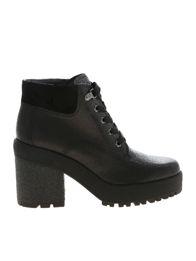 Shop Hogan H475 Black Ankle Boots With Suede Detail
