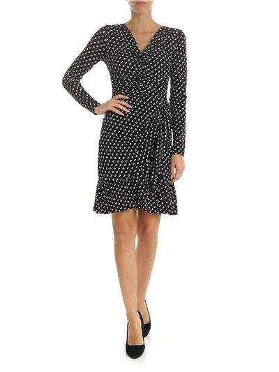 Shop Michael Kors Dress In Black With White Polka Dots