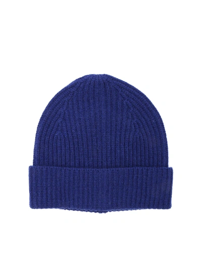 Shop Ballantyne Cashmere Beanie In Blue