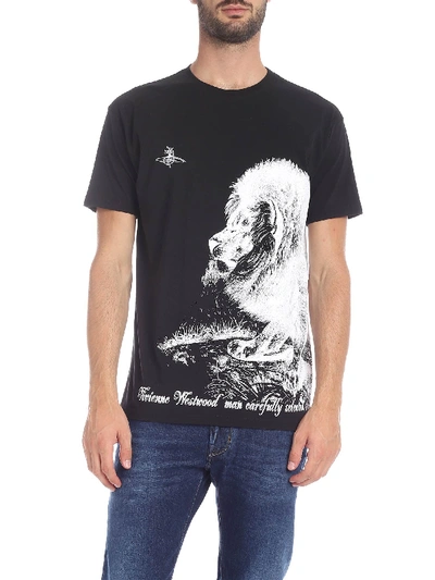 Shop Vivienne Westwood Black T-shirt With Leone Print