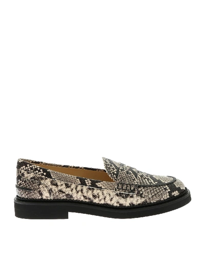 Shop Tod's 76b Loafers With Reptile Print In Animal Print