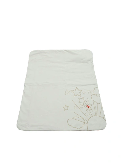Shop Elisabetta Franchi White And Pink Reversible Blanket