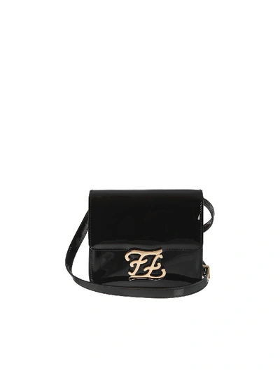 Shop Fendi Karligraphy Bag In Black