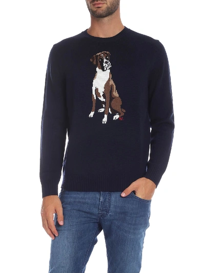 Shop Brooks Brothers Blue Pullover With Boxer Embroidery