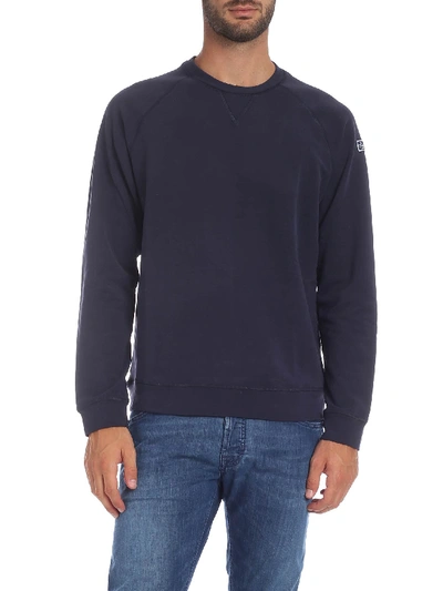 Shop Ermenegildo Zegna Blue Sweatshirt With Logo Patch