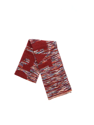 Shop Missoni Burgundy Scarf With Multicolor Pattern In Red