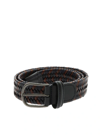 Shop Anderson's Braided Belt In Blue And Leather Color