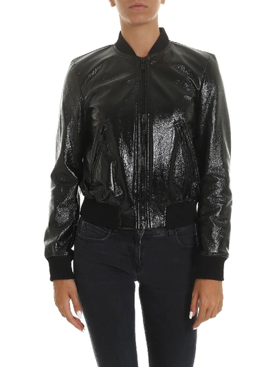 Shop Michael Kors Black Coated Jacket