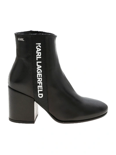 Shop Karl Lagerfeld Karl Band Lavinia Booties In Black