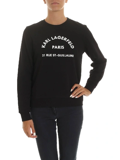 Shop Karl Lagerfeld Address Logo Sweatshirt In Black