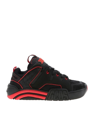 Shop Gcds Sneakers In Black And Red With Logo