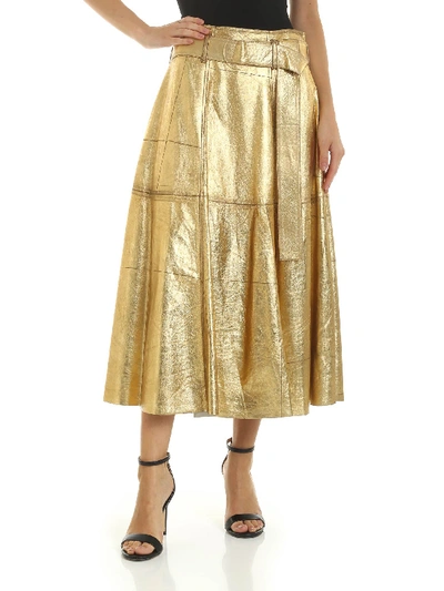 Shop Golden Goose Skirt With Belt In Gold Color
