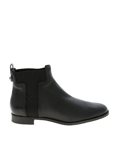Shop Tod's Black Ankle Boots With Elastic Bands