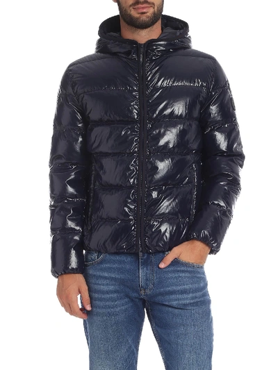 Shop Fay Glossy Effect Down Jacket In Blue