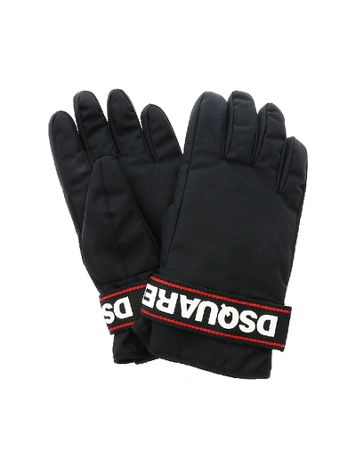 Shop Dsquared2 Logo Gloves In Black