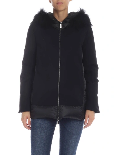Shop Max Mara Zara Winter Hybrid Down Jacket In Black