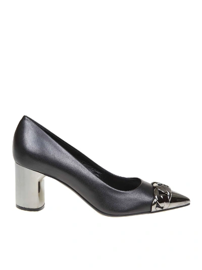 Shop Casadei Agyness Pumps In Black Leather