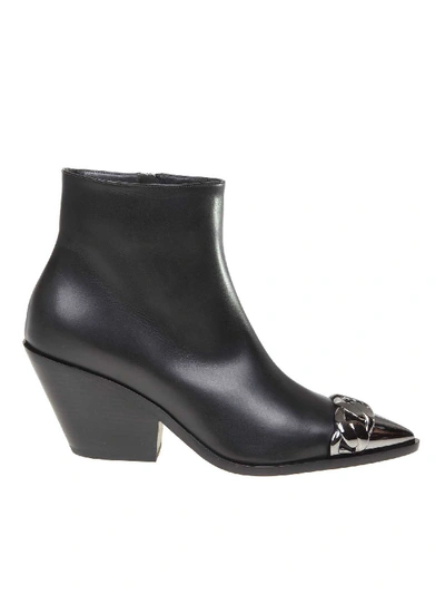 Shop Casadei Agyness Texans Boots In Black Leather