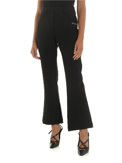 Shop Off-white Kick Flared Trousers In Black Color