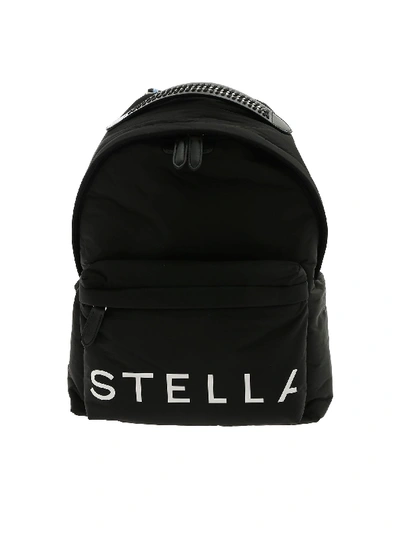 Shop Stella Mccartney Black Backpack With Multicolor Shoulder Straps