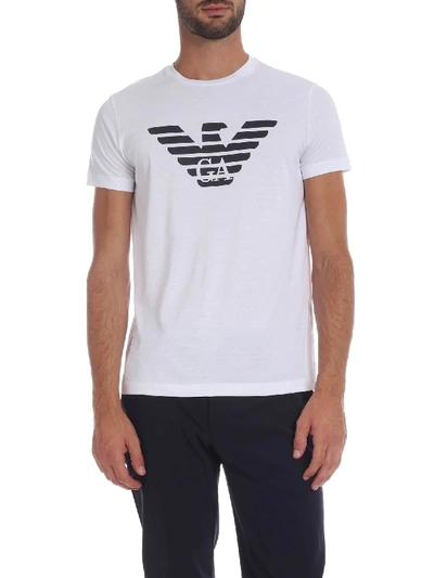 Shop Emporio Armani White T-shirt With Logo Print