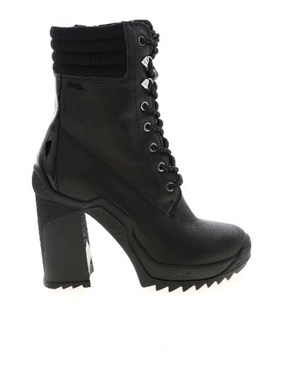 Shop Karl Lagerfeld Voyage Ankle Lace Boots In Black