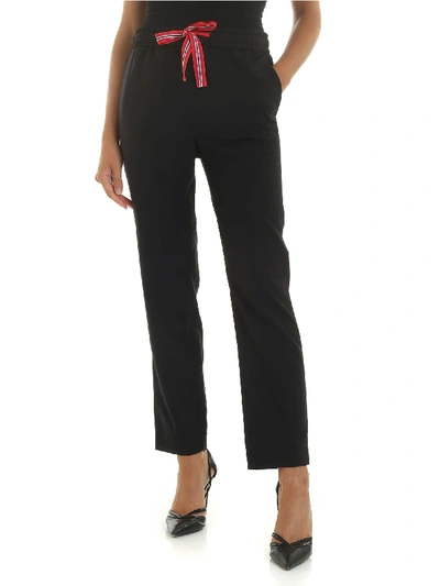 Shop Ps By Paul Smith Black Trousers With Drawstring