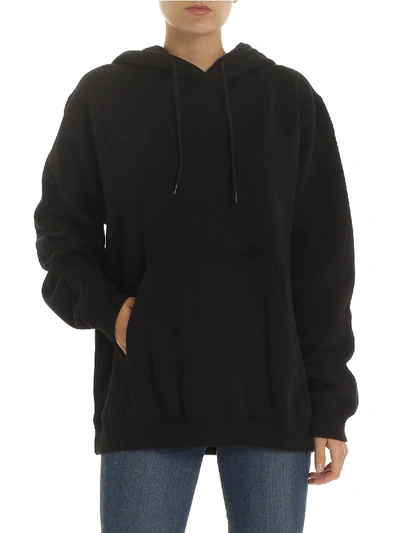 Shop Msgm Oversized Hoodie With  Print In Black