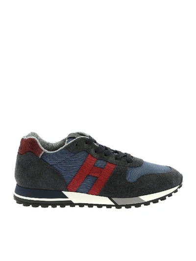 Shop Hogan H383 Sneakers In Grey And Blue